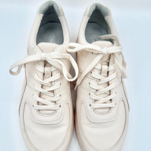 Everlane Cream Leather Court Sneakers Men 9.5 Women 11.5 Low Top Casual Shoes - Picture 8 of 14